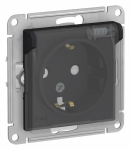 Розетка 1гн с З/К с крыш. шторки с/у карбон механизм 16А IP44 AtlasDesign AQUA Systeme Electric (1/10)