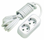 Удлинитель 2гн с З/К 5м белый 16А ПВС 3х1 Makel (1/12/24)