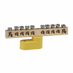 Шина нулевая с одним изолятором OptiKit BB-O-PE-S-10-6х9-желтый