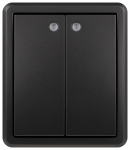 Выключатель ЭРА Эксперт 11-1205-05 двойной с подсветкой IP20 10АХ-250В ОУ антрацит Выключатель ЭРА Эксперт 11-1205-05 двойной с подсветкой IP20 10АХ-250В ОУ антрацит