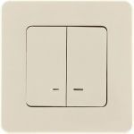Выключатель 2кл с подсв с/у крем механизм INSPIRIA Legrand (1/10/100)