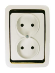 Розетка 2гн без З/К с/у белый вставка золото 16А Mimoza Makel (1/12/120) Розетка 2гн без З/К с/у белый вставка золото 16А Mimoza Makel (1/12/120)