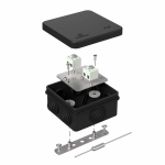 Коробка огнестойкая для о/п 40-0210-FR2.5-4-П Е15-Е120 с термопредохранителем RAL9005 80х80х40 Промрукав