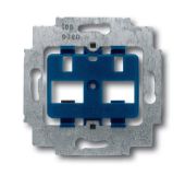 Суппорт для 2-х разъёмов фирмы ITT-Cannon RJ45 кат.5, typ 808 RJ45 Mark III, с синим цоколем, без распорок