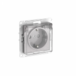 ATLASDESIGN AQUA РОЗЕТКА с зазем. со шт. с прозрач. крыш, 16А,IP44, мех., быстрозажим. клем.,АЛЮМИН