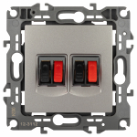 Розетка ЭРА Серия 12 12-3112-16 аудио двойная, титан