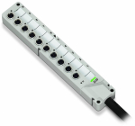 Пассивный разветвитель от датчика к исполн-ному устр-ву, cтационар. каб. распред-ль, 4 слота 10-30В пластик IP68 Wago Пассивный разветвитель от датчика к исполн-ному устр-ву, cтационар. каб. распред-ль, 4 слота 10-30В пластик IP68 Wago