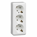 Розетка 3гн с З/К шторки о/у белый 16А IP20 Этюд Systeme Electric  (1/9/72)