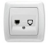 Розетка 1гн ТФ RJ11 с/у белый Carmen Viko (1/12/120)