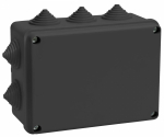 Коробка разветвительная о/у КМ41242 черная 150х110х70 на винтах 10 вводов IP55 IEK (1/30)