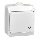 Кнопочный выключатель в сборе одиночный накладной 10А 220-250В пластик белый IP44 SE Этюд Кнопочный выключатель в сборе одиночный накладной 10А 220-250В пластик белый IP44 SE Этюд