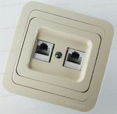 Розетка 2гн ТФ+ТФ RJ11+RJ11 с/у крем Lilium Natural Kare Makel (1/12/120) Розетка 2гн ТФ+ТФ RJ11+RJ11 с/у крем Lilium Natural Kare Makel (1/12/120)