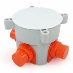 Коробка для скрытого монтажа 70x72мм для бетона пластик серый с крышкой ip44 ПРОМРУКАВ _