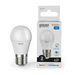 Лампа светодиод 12Вт Шар Е27 6500К 950Лм матовая Gauss Elementary (1/10/100)