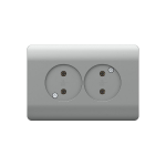 (NEW3-E) Розетка б/з со шторками двойная, 16А, серебряный CHINT (1)