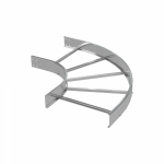 Угол лестничный горизонтальный 90 градусов 150х1000, толщ. 3 мм, R600, в комплекте с крепёжными элементами, необходимыми для монтажа, алюминий Угол лестничный горизонтальный 90 градусов 150х1000, толщ. 3 мм, R600, в комплекте с крепёжными элементами, необходимыми для монтажа, алюминий