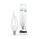 Лампа светодиод 6Вт Свеча на ветру Е14 4100К 540Лм матовая Gauss Elementary 1/10/50 Лампа светодиод 6Вт Свеча на ветру Е14 4100К 540Лм матовая Gauss Elementary 1/10/50