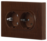 Розетка 2гн с З/К с/у венге механизм 16А 6-205-10 Accent Intro (1/10/200)