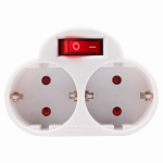 Двойник 2гн с З/К белый 16А AD-2GS с выкл Jazzway (1/50)