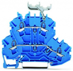 Зажим клеммный проходной 70мм размер ячейки 5.2мм на DIN-рейку 2 уровня сечение провода 4мм² 24А 500В термопласт Wago