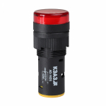 Лампа индикаторная в сборе 1 источник света красная круглая линза, плоская 220В DC d16мм СВЕТОДИОД. (LED) IP65 КЭАЗ Лампа индикаторная в сборе 1 источник света красная круглая линза, плоская 220В DC d16мм СВЕТОДИОД. (LED) IP65 КЭАЗ