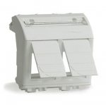 Адаптер для двух информационных разъемов Keystone, белый, 2мод.