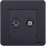 Розетка 2гн ТВ+спутник TV+SAT оконечная с/у антрацит механизм INSPIRIA Legrand (1/5)