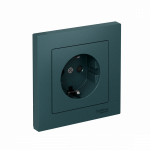 ATLASDESIGN РОЗЕТКА с заземлением со шторками, 16А, в сборе, ИЗУМРУД