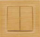 Выключатель 2кл с/у сосна IP20 Lilium Natural Kare Makel  (1/12/120)