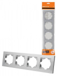 Рамка 4-х постовая серебр. металлик "Сенеж" TDM