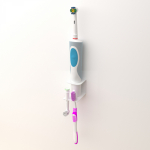 Держатель для xранения электрическиx зубныx щеток и насадок, монтаж без сверления, белый REXANT