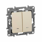 Выключатель 2кл с подсв с/у крем механизм Etika Legrand (1/10/100) Выключатель 2кл с подсв с/у крем механизм Etika Legrand (1/10/100)