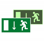 Знак эвакуационный E 10 "Указатель двери эвакуационного выхода (левосторонний)" 150х300 мм, пластик с покрытием фотолюминесцентным ГОСТ Р 12.4.026-200