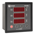 Вольтметр VD-963s цифровой на панель 96x96 (квадратный вырез) трехфазный в коротком корпусе EKF PROxima