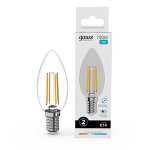Лампа светодиод 12Вт Свеча Е14 4100К 750Лм филамент прозр Gauss Filament Elementary (1/10/100) Лампа светодиод 12Вт Свеча Е14 4100К 750Лм филамент прозр Gauss Filament Elementary (1/10/100)