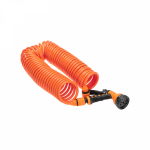 Шланг спиральный, 15м x 8мм, пистолет-распылитель, 2 коннектора, адаптер ЧЕТЫРЕ СЕЗОНА