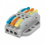 Клемма СМК 222-423P проxодная 3 полюса, с монтажной площадкой (0,08-4 мм²), серая (блистер 5 шт./уп.) REXANT