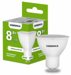 Лампа светодиод 8Вт GU10 4000К 800Лм GENERICA IEK (1/10/100)