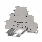 Зажим клеммный проходной 72.5мм размер ячейки 6.2мм на DIN-рейку 3 уровня сечение провода 2.5мм² 24А 250В термопласт DKC (ДКС) Зажим клеммный проходной 72.5мм размер ячейки 6.2мм на DIN-рейку 3 уровня сечение провода 2.5мм² 24А 250В термопласт DKC (ДКС)