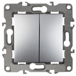 Выключатель 2кл с/у алюминий механизм 12-1104-03 Эра12 ЭРА (10/100/2500)