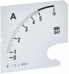 Шкала смен. для амперметра Э47 5/5А-1,5 96х96мм IEK