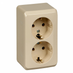 Розетка 2гн с З/К о/у крем 16А IP20 Этюд Systeme Electric  (1/16/96)