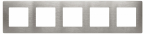 Рамка для розеток и выключателей ЭРА Серия 12 12-5105-16 на 5 постов, Сатин, титан