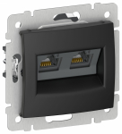 IEKVALENA Роз. комп. 2-ая RJ45 кат.6 UTP 6945311 чер. м. IEK IEKVALENA Роз. комп. 2-ая RJ45 кат.6 UTP 6945311 чер. м. IEK