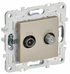 Розетка 2гн ТВ+спутник TV+SAT с/у шампань механизм SK-A13Sh SKANDY IEK (1/10/100)