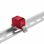 Зажим клеммный проходной 28.8мм размер ячейки 16мм на DIN-рейку 1 уровень сечение провода 2.5мм² 24А 690В термопласт DKC (ДКС)