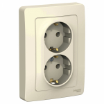 Розетка 2гн с З/К с/у молочный 16А Blanca Systeme Electric