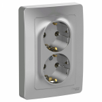 Розетка 2гн с З/К с/у алюминий 16А Blanca Systeme Electric Розетка 2гн с З/К с/у алюминий 16А Blanca Systeme Electric