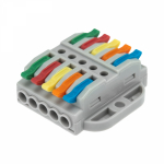 Клемма СМК 222-425P проxодная 5 полюсов, с монтажной площадкой (0,08-4 мм²), серая (блистер 4 шт./уп.) REXANT