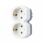 Двойник электрический REXANT 16 А с заземлением и защитными шторками, белый